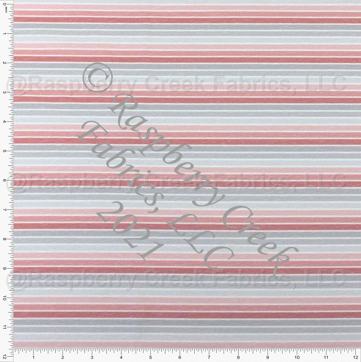 Dusty Red and Grey Heathered Ombre Multi Stripe Tri-Blend Jersey Knit Fabric, CLUB Fabrics