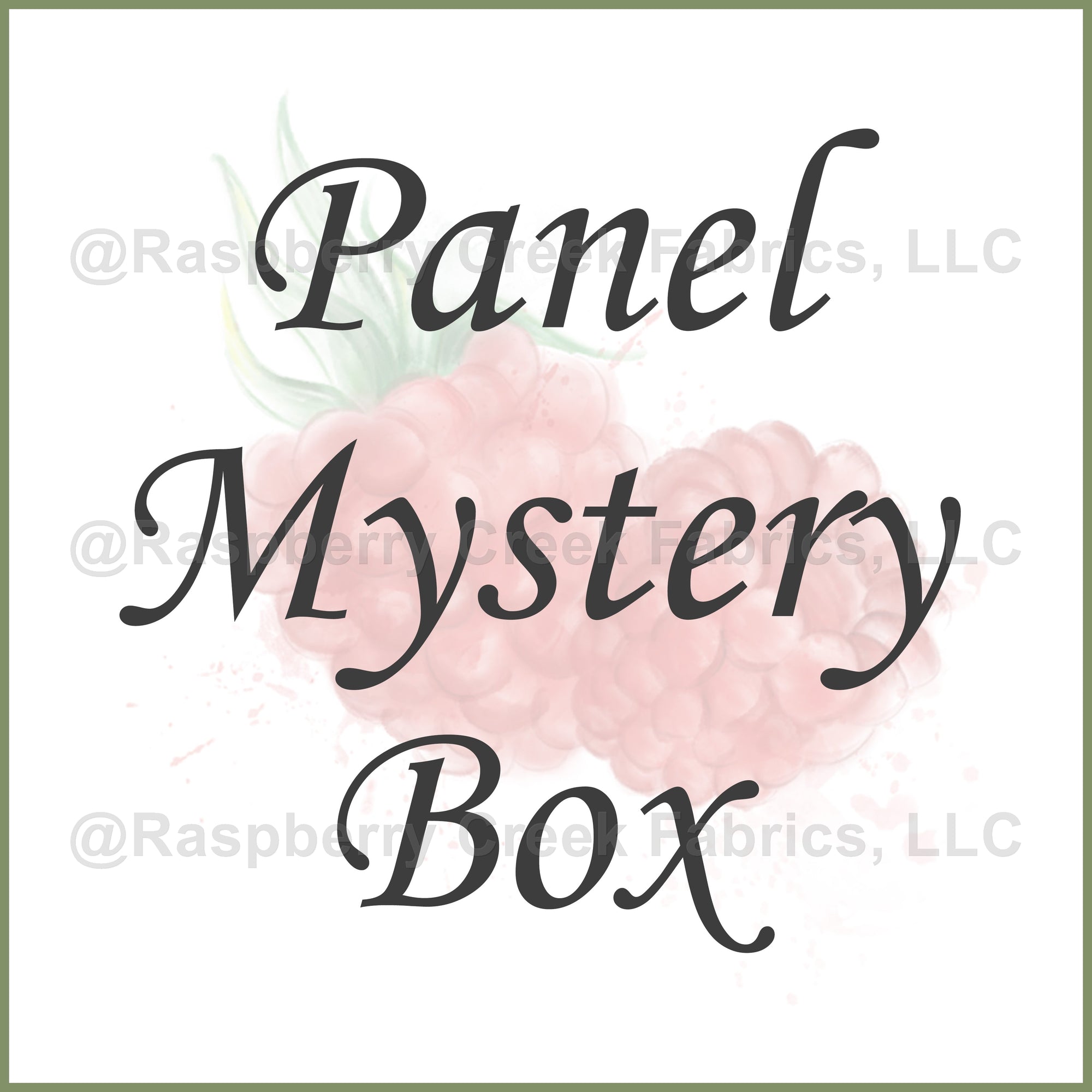 Panel Mystery Box Fabric, Raspberry Creek Fabrics, watermarked