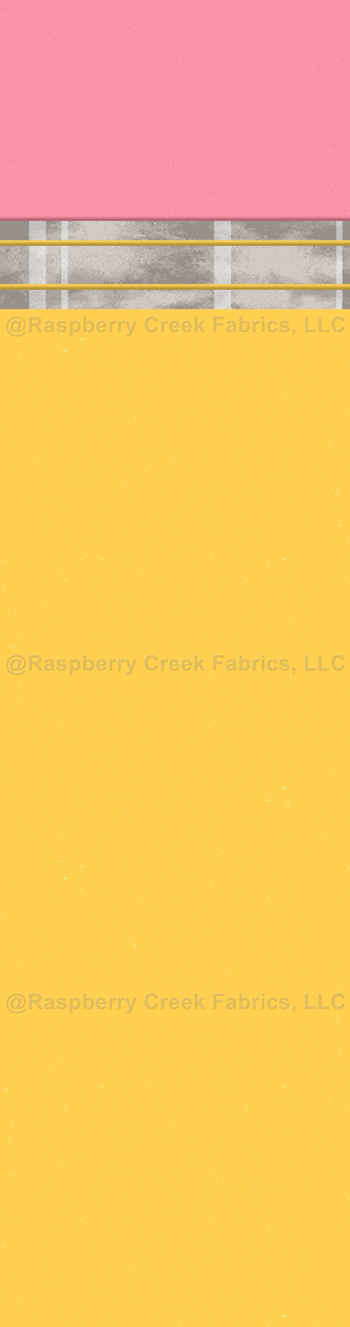 Back 2 School Pencil Single Border Fabric, Raspberry Creek Fabrics, watermarked