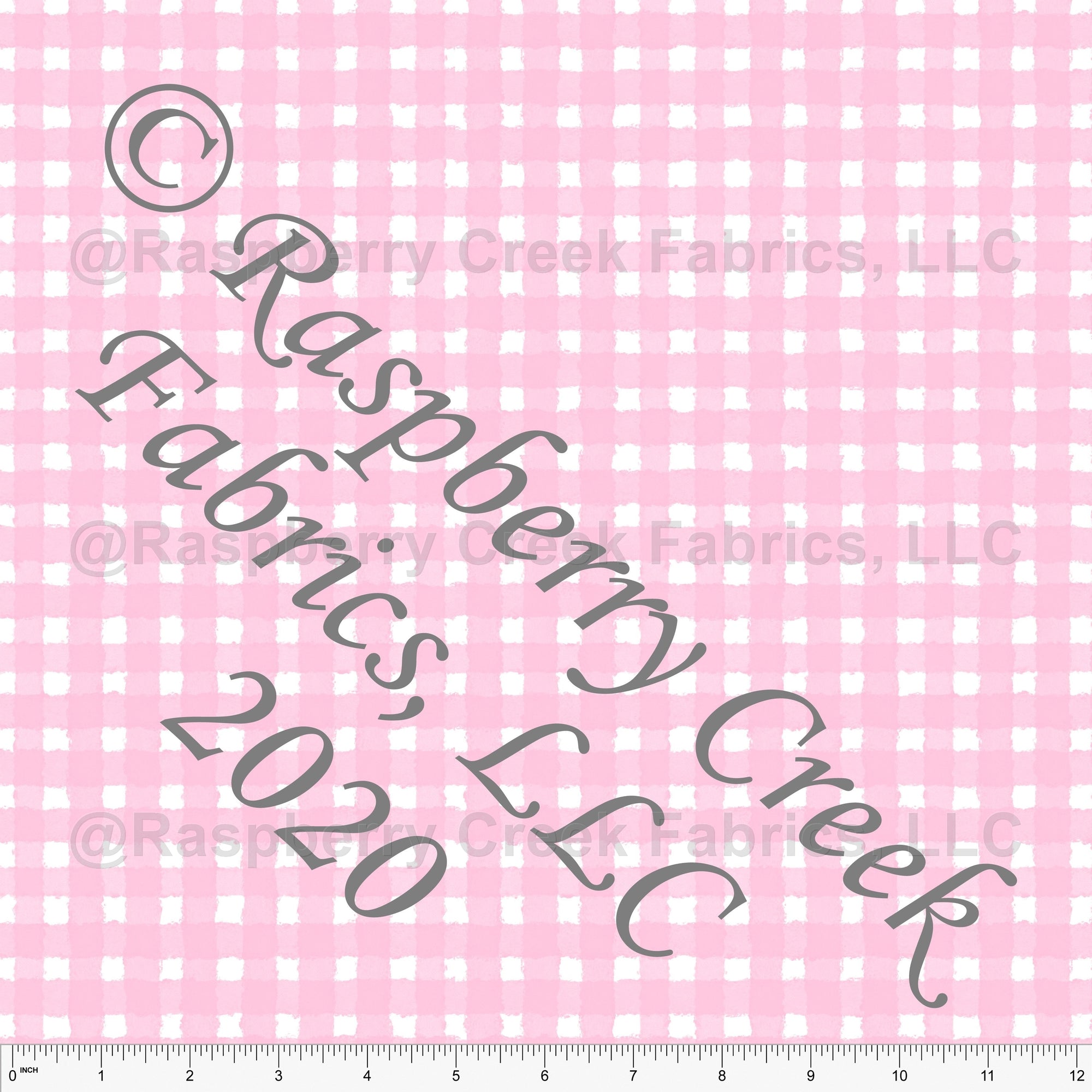 Pink and White Painted Check Gingham, By Bri Powell for Club Fabrics Fabric, Raspberry Creek Fabrics, watermarked