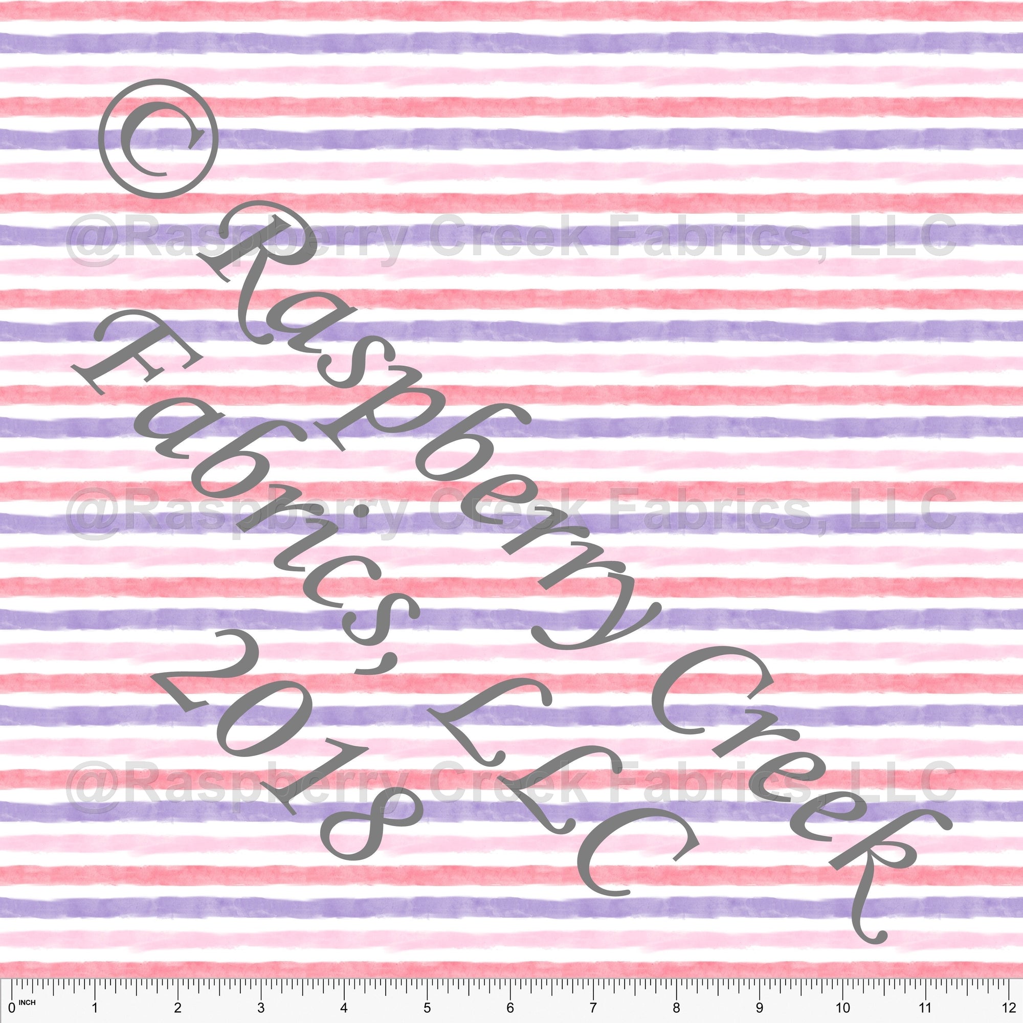 Pink Salmon and Purple Watercolor Stripe, Club Fabrics Fabric, Raspberry Creek Fabrics, watermarked