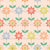 Scandinavian Flowers Rows on Pink {Rainbow Mid Century Modern Flowers} Image