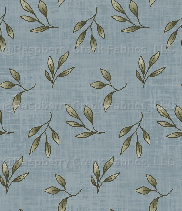 Ponies & Peonies- Leaf Blue