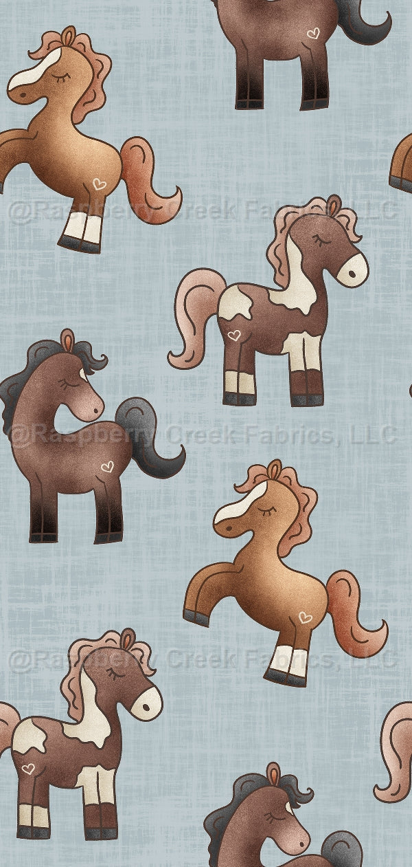 Ponies & Peonies- Ponies Blue
