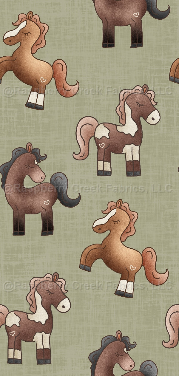 Ponies & Peonies- Ponies Green