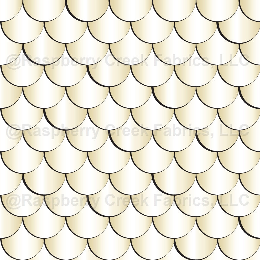 Mermaid Satin Fish Scales in Parchment Ivory Cream