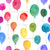 Watercolor Rainbow Happy Birthday Balloons White Image