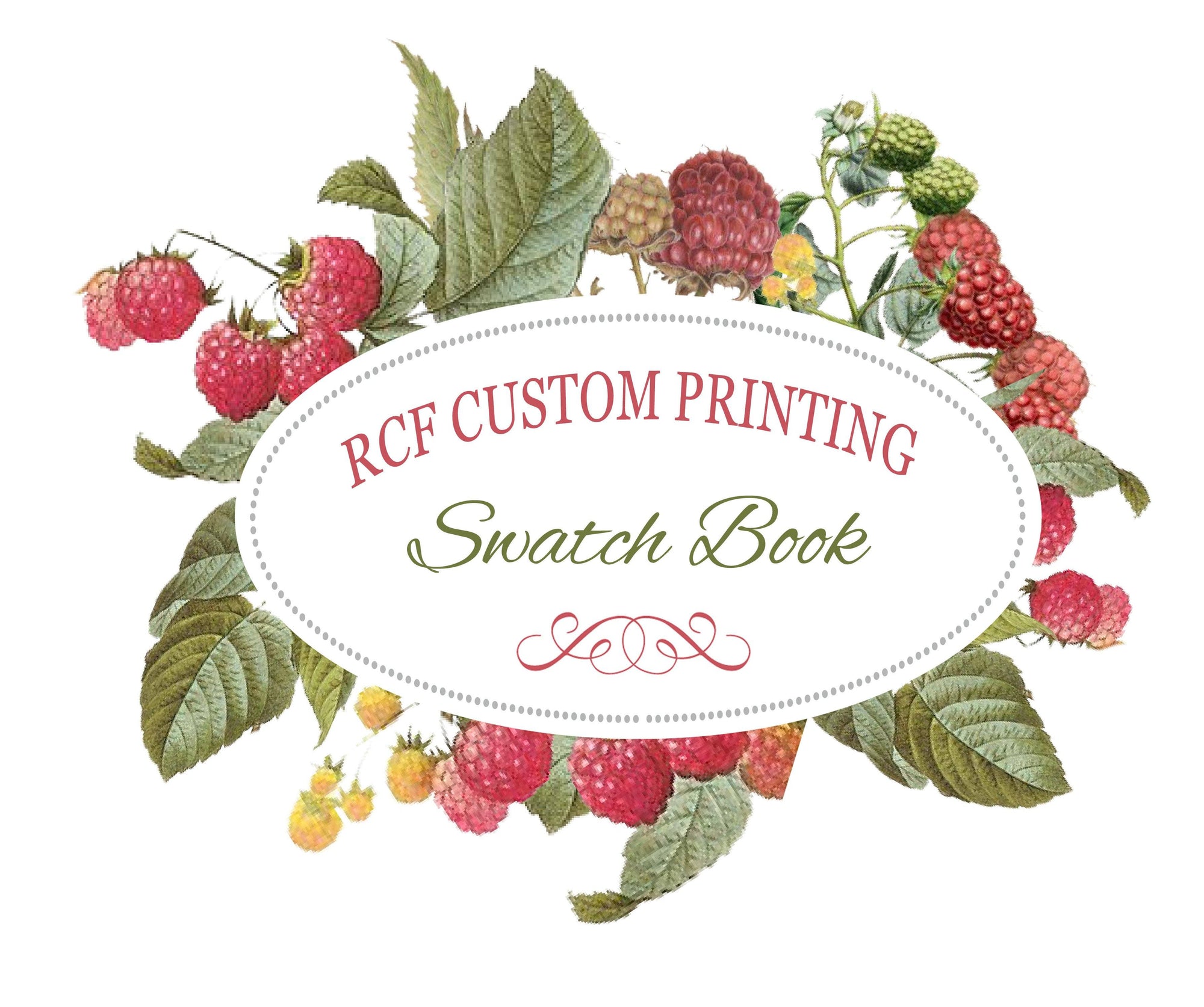 Custom Printing Base Fabric Swatch Book Fabric, Raspberry Creek Fabrics, watermarked, restored