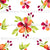 Red Berry Blooms-Scattered Floral on white Image