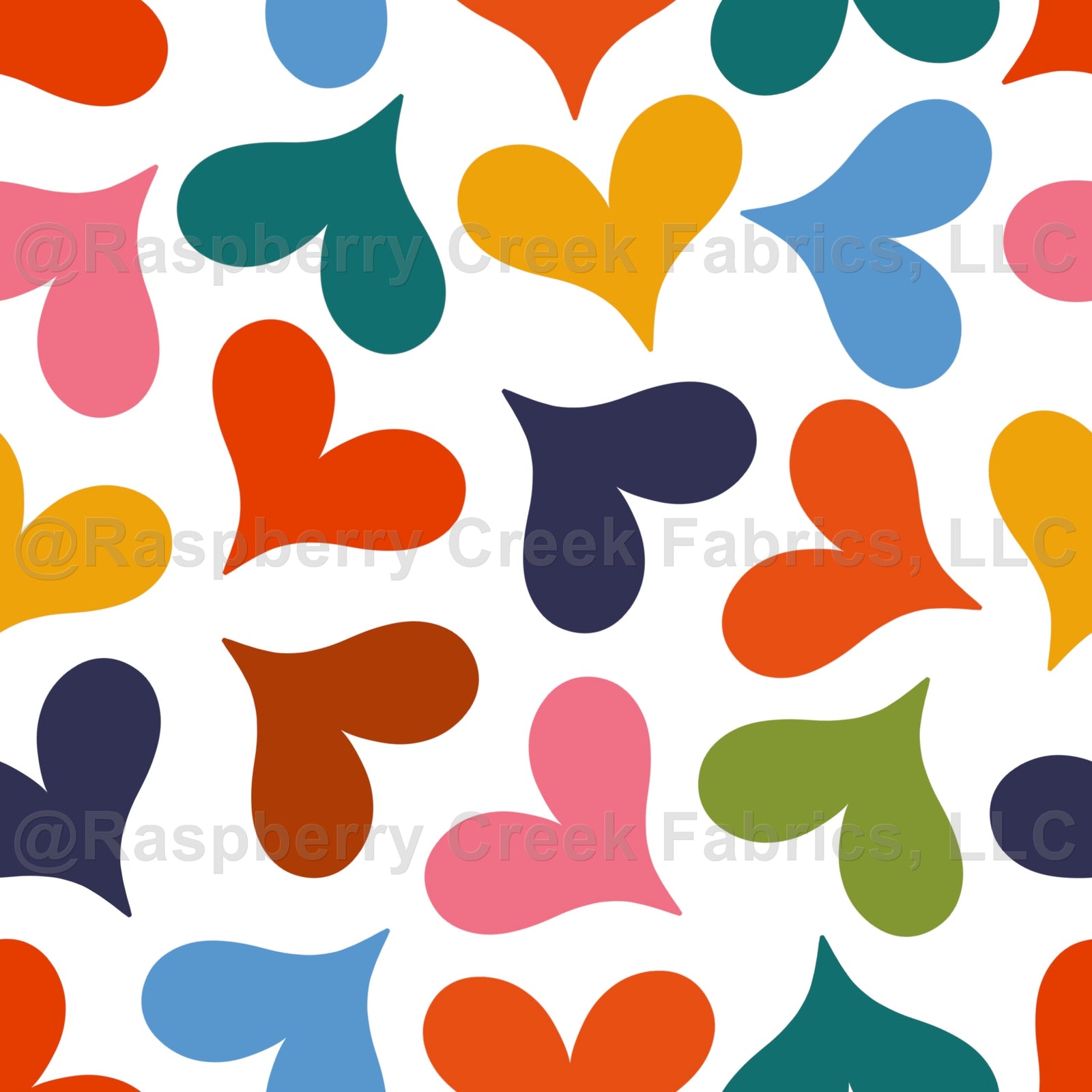 Retro Hearts Fabric and Wallpaper Print by Lisa Wornham Designs, Hearts Collection, children’s clothing