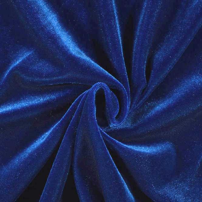 Light Royal Blue Stretch Velvet Knit Fabric, Raspberry Creek Fabrics, watermarked, restored