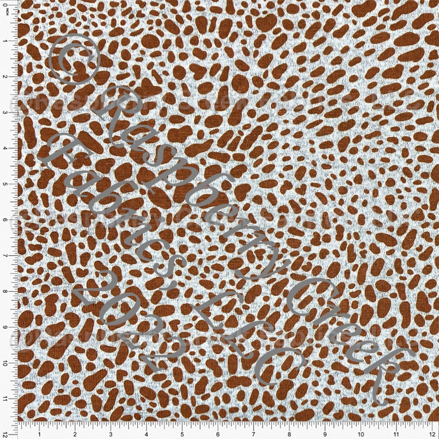 Rust and Grey Animal Spot Brushed Heathered Hacci Sweater Knit Fabric, CLUB Fabrics Fabric, Raspberry Creek Fabrics, watermarked
