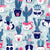 Cacti and succulents cuddly pots // teal background navy white and pink animal vessels green teal cactus Image