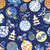 Merry Christmas  - Chinoiserie Ornaments // gold white and blue Image