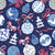 Merry Christmas  - Chinoiserie Ornaments // silver white blue and red Image