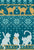 Fair Isle Knitting Cats Love // dark teal background white and yellow kitties and details Image