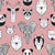 Friendly Geometric Animals // blush pink background black and white deers bears foxes wolves elephants raccoons lions owls and pandas Image
