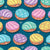 Kawaii Mexican conchas // teal background multicoloured pan dulce Image