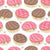 Kawaii Mexican conchas // white background pink and chocolate brown pan dulce Image