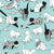 Origami kitten friends // aqua background paper cats Image