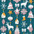 Origami Christmas dream catcher // teal pink and yellow trees, santas, houses, stars, deers, ribbons and boots Image
