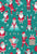 Busy Santas II // turquoise green background Image