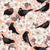 Waiting for the cherries III // pink background black birds Image