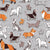 Origami doggie friends // grey linen texture background geometric dog breeds Image