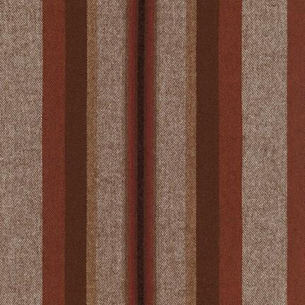 Tonal Rust Red and Khaki Yarn Dyed Stripe Robert Kaufman Taos Flannel