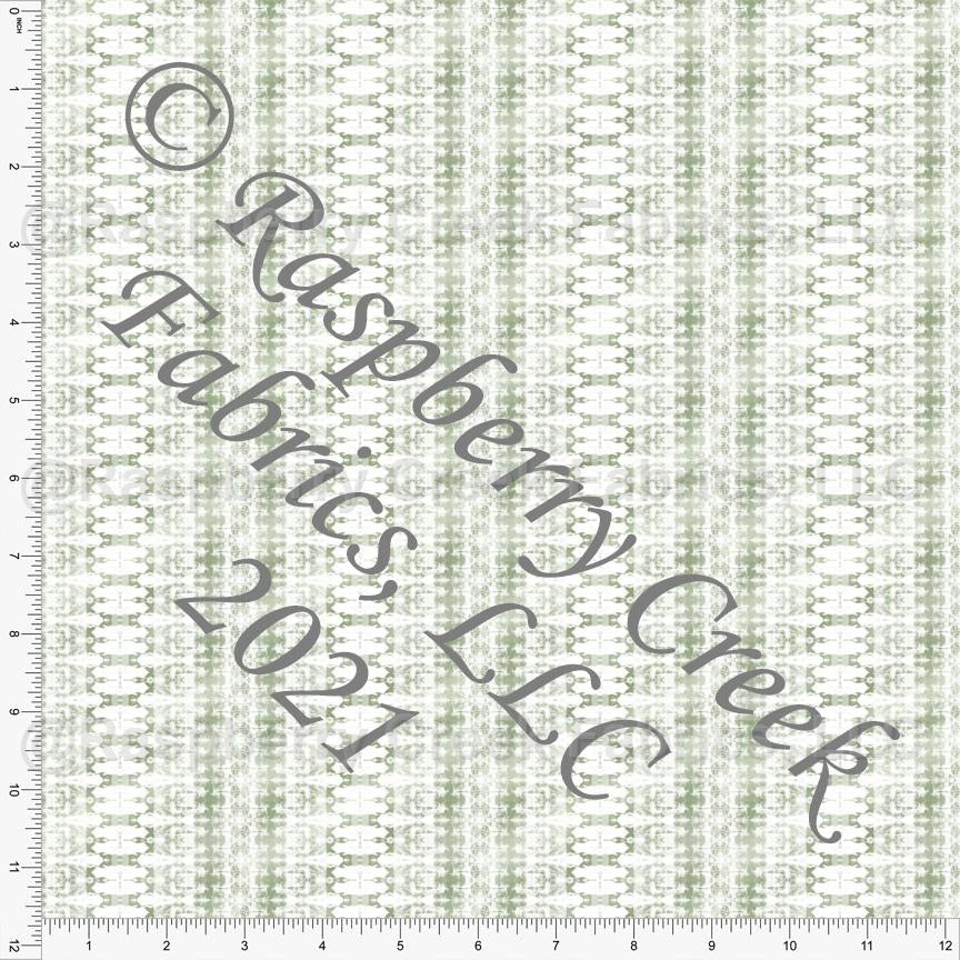 Sage Green and White Vertical Ikat Stripe Print Ponte De Roma Knit Fabric, CLUB Fabrics Fabric, Raspberry Creek Fabrics, watermarked