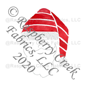 Red and Grey Santa Panel, Ho Ho Ho by Elise Peterson for Club Fabrics Fabric, Raspberry Creek Fabrics, watermarked
