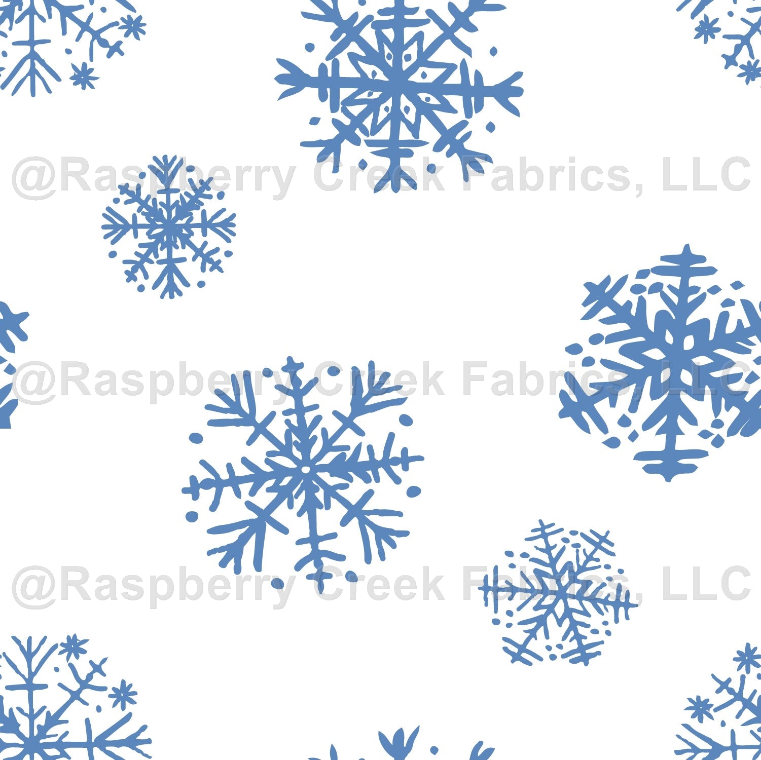 Blue on White Snowflakes, Hello Snow Collection