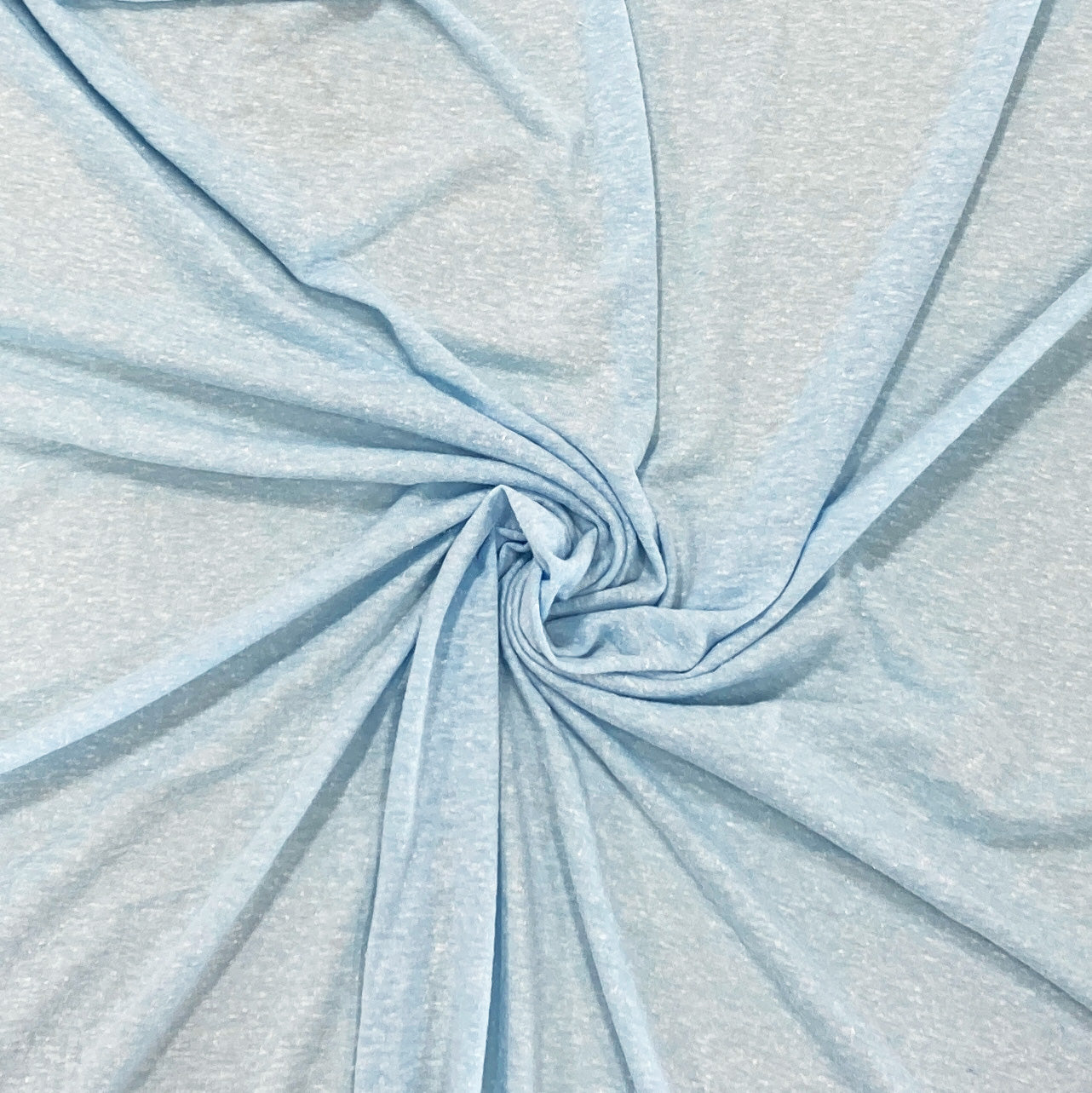 Heathered Baby Blue Tri-Blend Jersey Knit Fabric