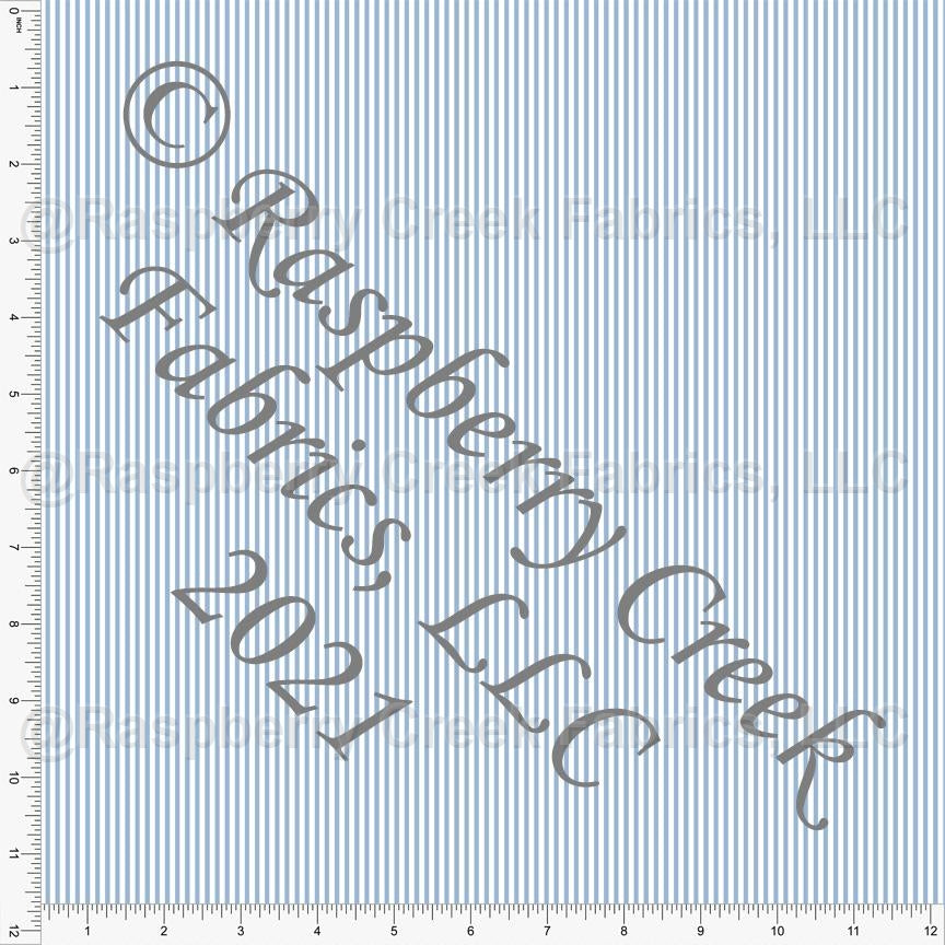 Spring Blue and White Vertical Pin Stripe Print Ponte De Roma Knit Fabric, CLUB Fabrics Fabric, Raspberry Creek Fabrics, watermarked