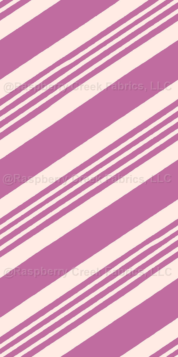 Sugar Plum Candy Cane Stripe Plum Fabric, Raspberry Creek Fabrics, watermarked