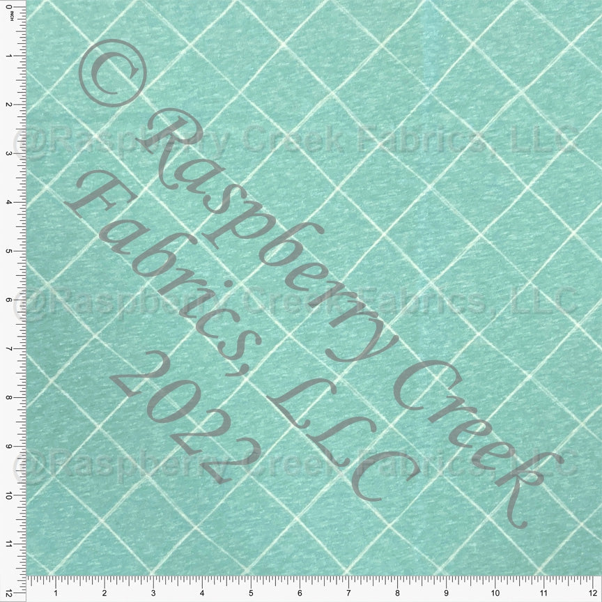 Deep Mint and White Diamond Tri-Blend Jersey Knit Fabric, Sweet Tropical by Janelle Coury for CLUB Fabrics