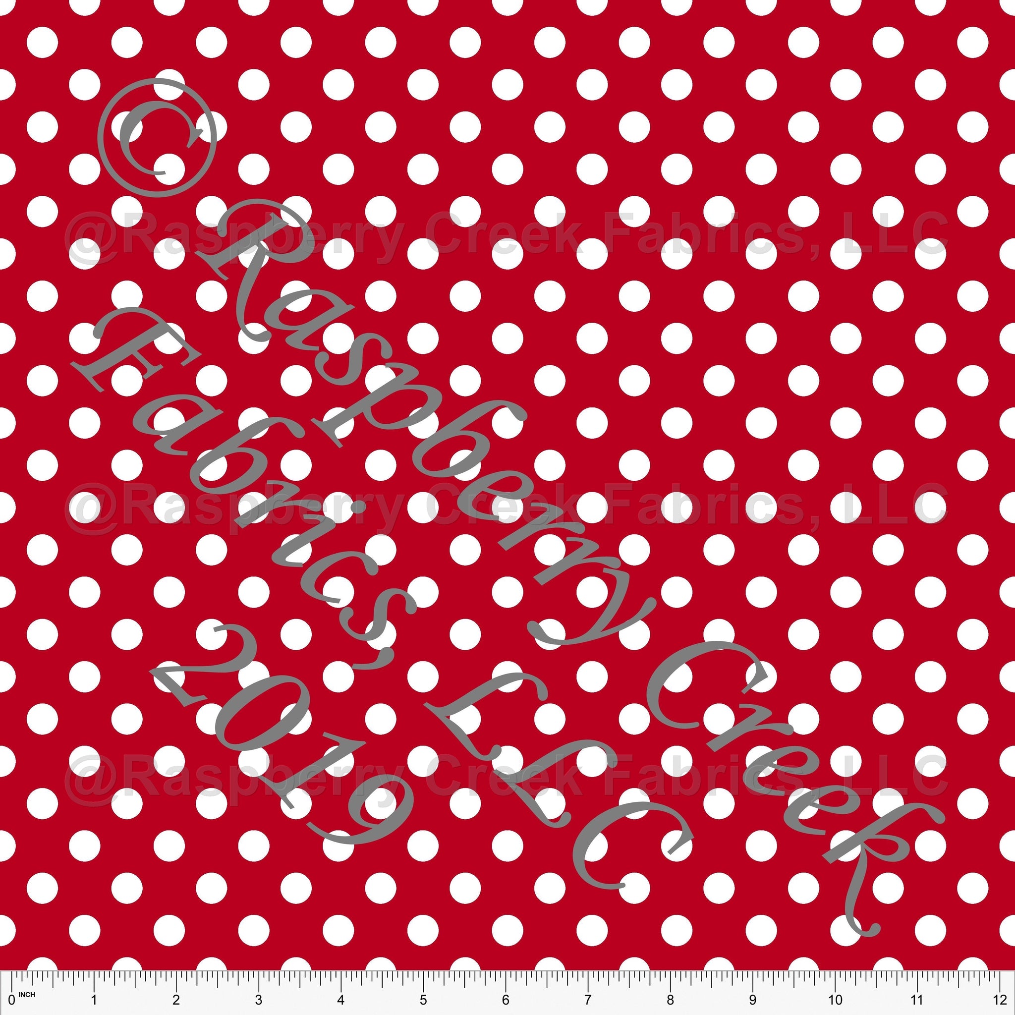 Red and White Polka Dot Print Fabric, Club Fabrics Fabric