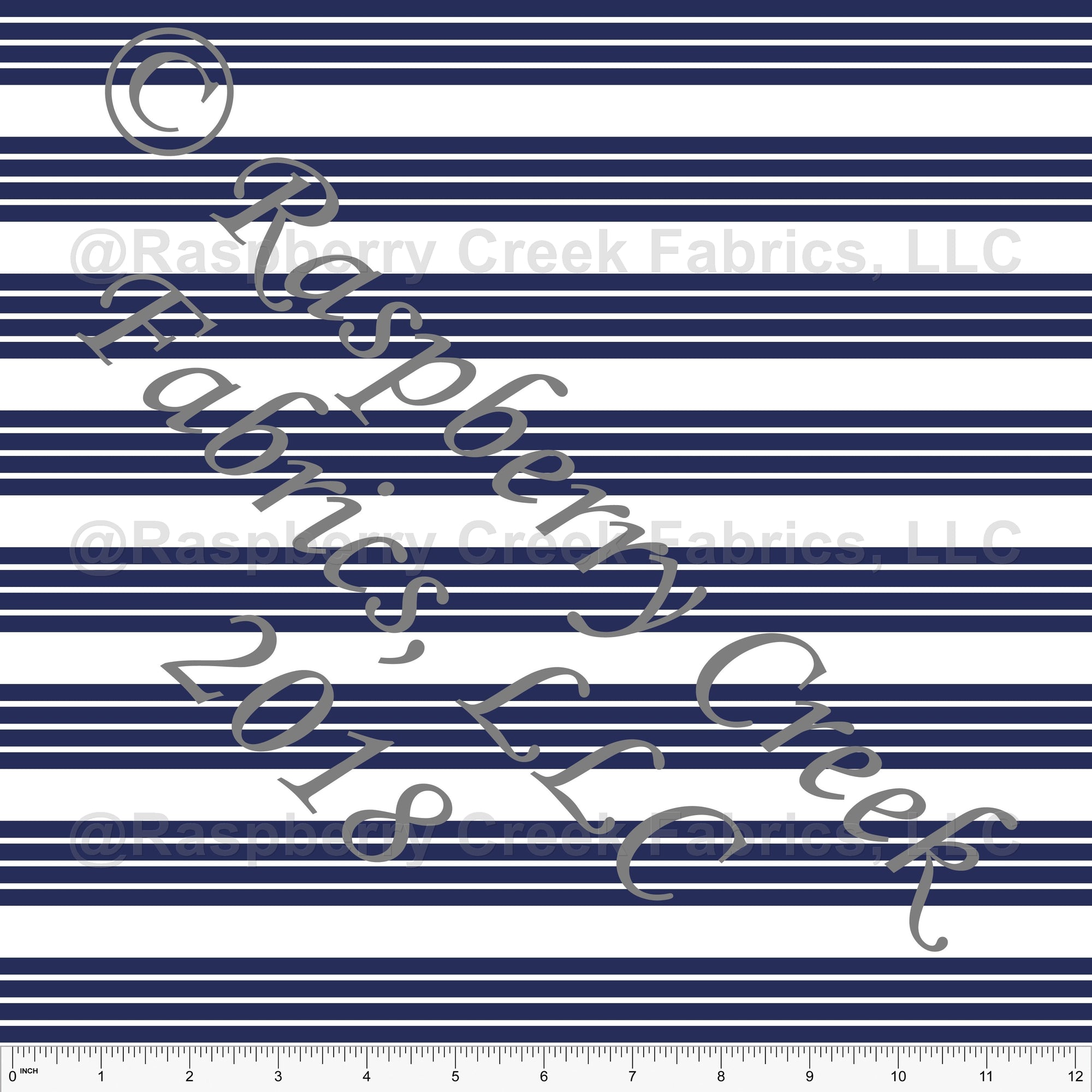 Navy and White Stripe Print Fabric, Club Fabrics Fabric, Raspberry Creek Fabrics, watermarked