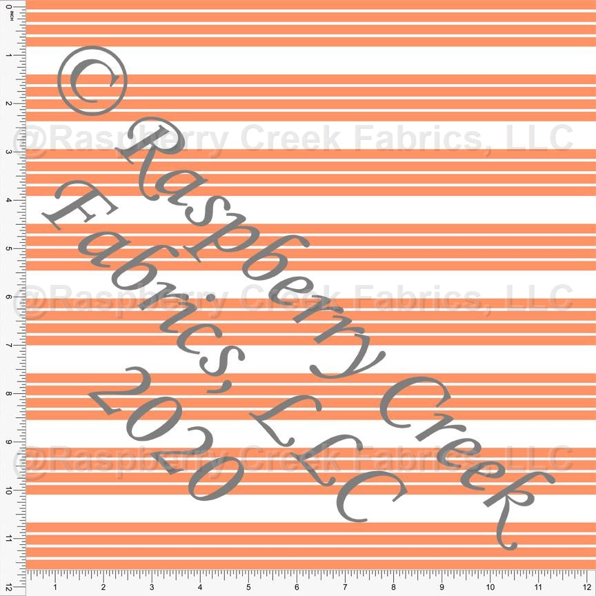 Orange and White Stripe Print Fabric, Club Fabrics Fabric, Raspberry Creek Fabrics, watermarked