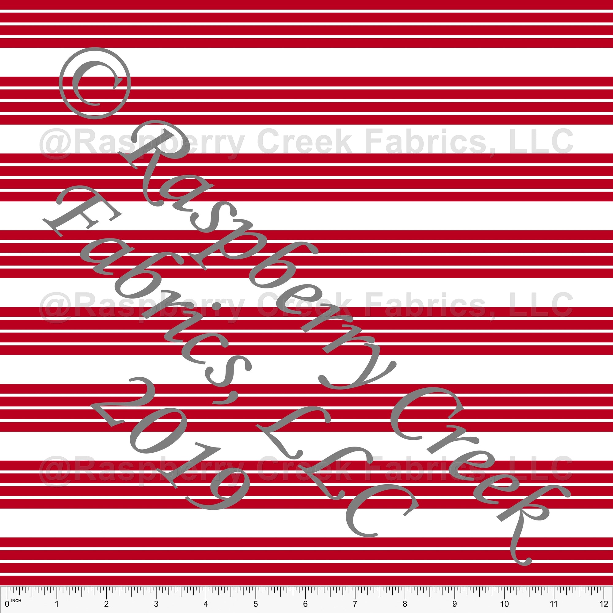 Red and White Stripe Print Fabric, Club Fabrics Fabric, Raspberry Creek Fabrics, watermarked