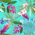 Tropical OG Original Watercolor Pattern on Aqua Image