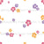 Simple sweet flowers, pink, purple and yellow, pattern print by Annette Winter Image