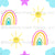 Cute Kid's Pattern - Rainbows, Sunshine, Stars, Clouds Image