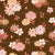 Vintage Flowers Collection - 70s vibe floral on brown background, handdrawn pattern print by Annette Winter Image
