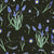 Liriope & Asters - Green with Periwinkle (Watercolor Flowers Collection by Patternmint) Image