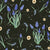 Liriope & Asters - Green with Cream (Watercolor Flowers Collection by Patternmint) Image