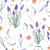 Liriope & Asters - White with Mauve (Watercolor Flowers Collection by Patternmint) Image
