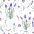 Liriope & Asters - White with Purple (Watercolor Flowers Collection by Patternmint) Image