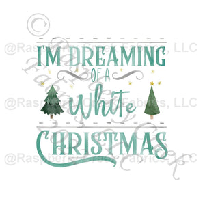 Tonal Hunter Green Teal and Grey I'm Dreaming of a White Christmas Panel, Christmas Panels By Brittney Laidlaw for CLUB Fabrics Fabric, Raspberry Creek Fabrics, watermarked