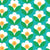 White Flower Stripes on Teal {Bright Geometric Flowers} Image